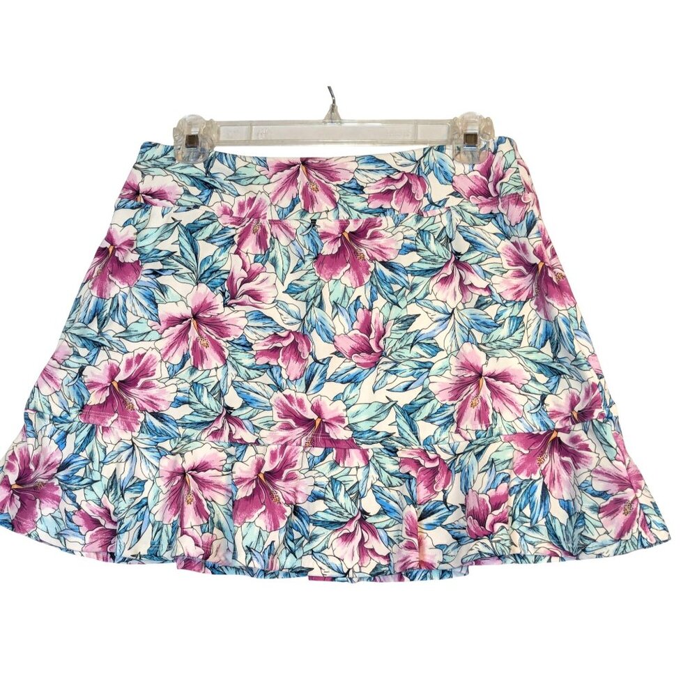 Tommy Bahama Womens Active Floral Ruffle Skort Golf Tennis M